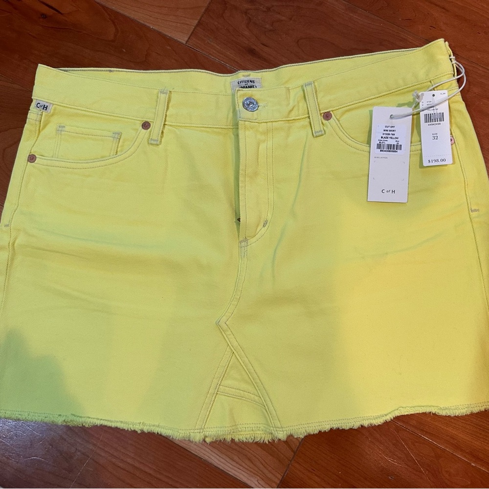 Citizens Of Humanity bright lime Mini Skirt, 32, NWT